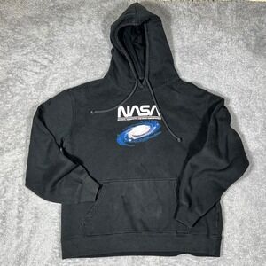 Cotton On NASA Galaxy Graphic Hoodie Black Pullover Sweatshirt Mens S